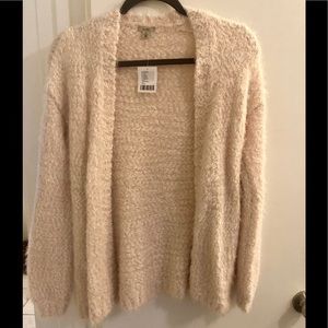 Ecote Urban Outfitters Cream Fuzzy Cardigan